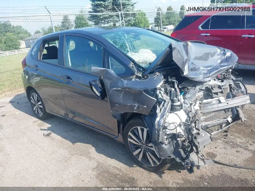 2017 Honda Fit Ex VIN: JHMGK5H7XHS002988 Lot: 42593963