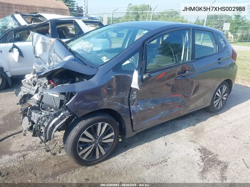 2017 Honda Fit Ex VIN: JHMGK5H7XHS002988 Lot: 42593963