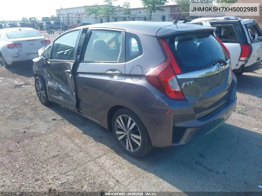 2017 Honda Fit Ex VIN: JHMGK5H7XHS002988 Lot: 42593963