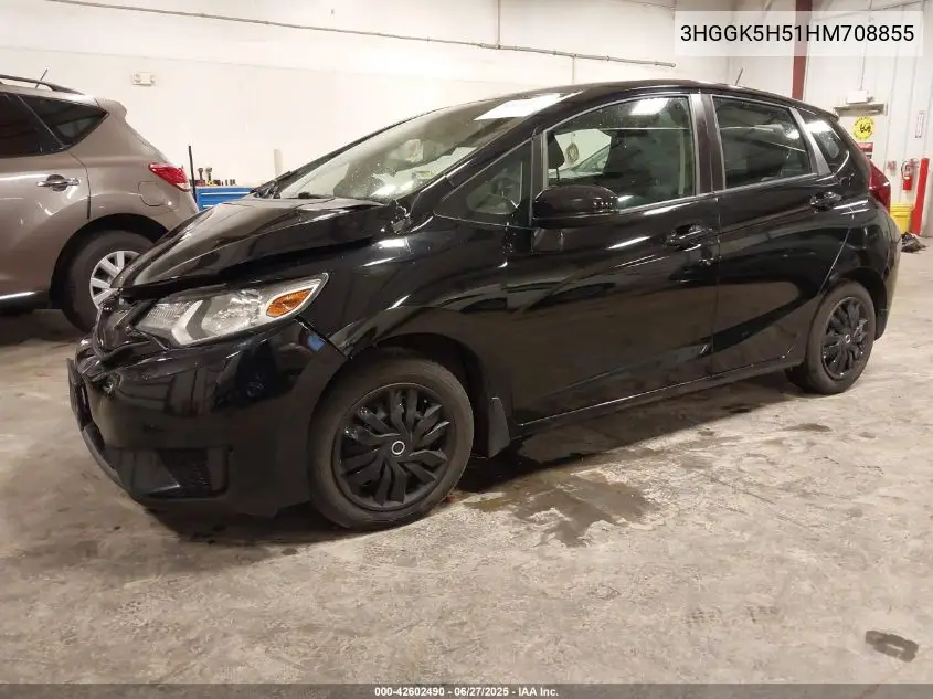 2017 Honda Fit Lx VIN: 3HGGK5H51HM708855 Lot: 42602490