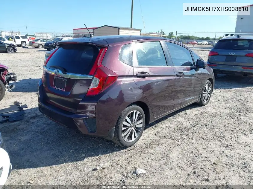 2017 Honda Fit Ex VIN: JHMGK5H7XHS008810 Lot: 42694543