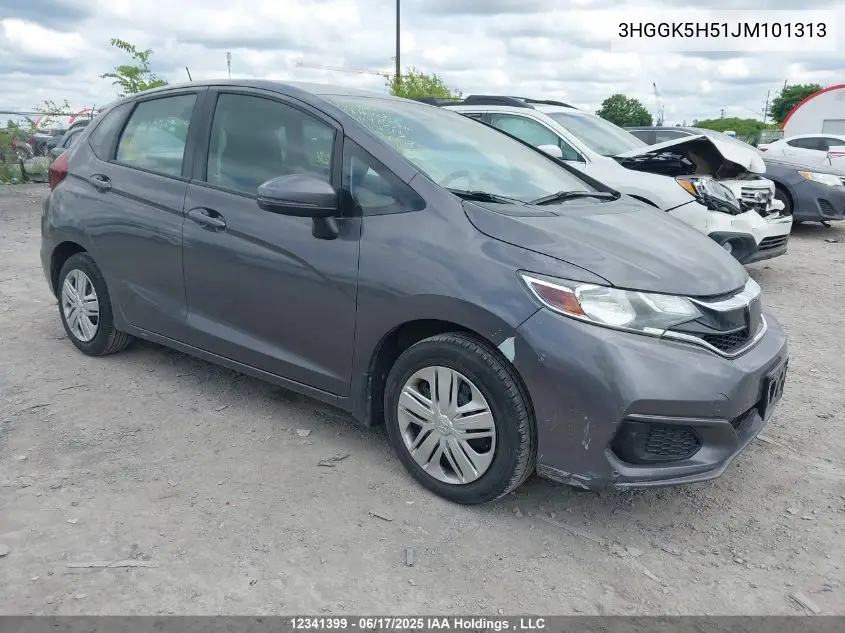 2018 Honda Fit Lx VIN: 3HGGK5H51JM101313 Lot: 12341399