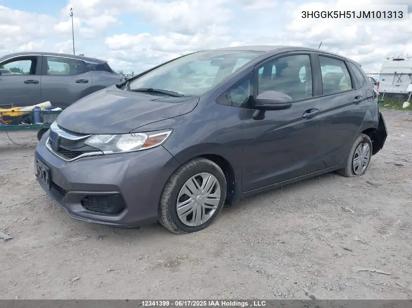 2018 Honda Fit Lx VIN: 3HGGK5H51JM101313 Lot: 12341399
