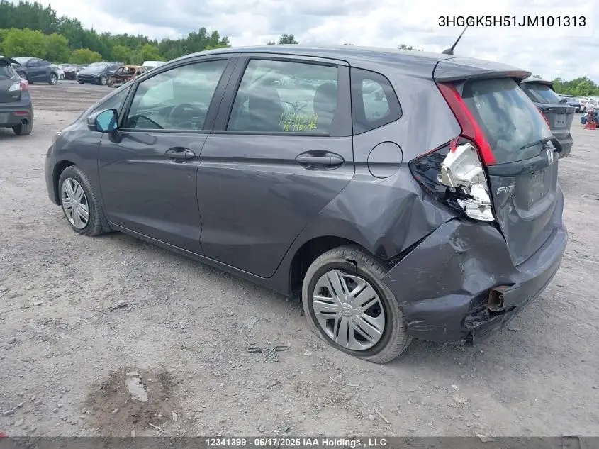 2018 Honda Fit Lx VIN: 3HGGK5H51JM101313 Lot: 12341399