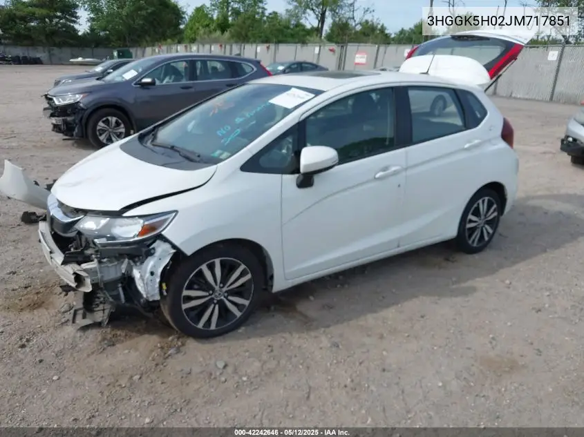 2018 Honda Fit Ex-L VIN: 3HGGK5H02JM717851 Lot: 42242646