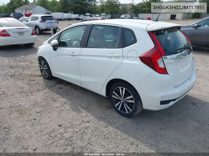 2018 Honda Fit Ex-L VIN: 3HGGK5H02JM717851 Lot: 42242646