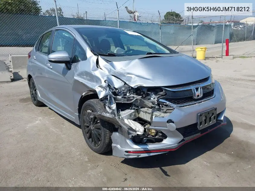 2018 Honda Fit Sport VIN: 3HGGK5H60JM718212 Lot: 42494642