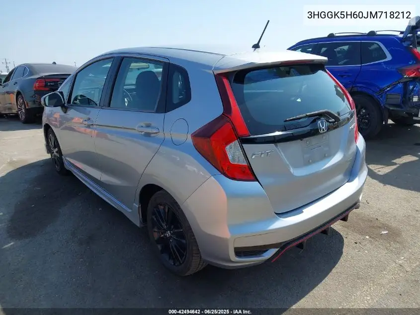 2018 Honda Fit Sport VIN: 3HGGK5H60JM718212 Lot: 42494642