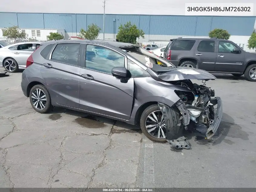 2018 Honda Fit Ex VIN: 3HGGK5H86JM726302 Lot: 42576794