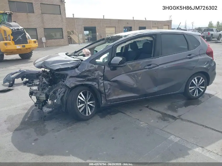 2018 Honda Fit Ex VIN: 3HGGK5H86JM726302 Lot: 42576794