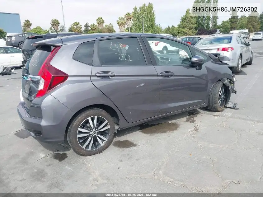 2018 Honda Fit Ex VIN: 3HGGK5H86JM726302 Lot: 42576794