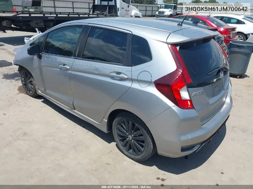 2018 Honda Fit Sport VIN: 3HGGK5H61JM700642 Lot: 42716306