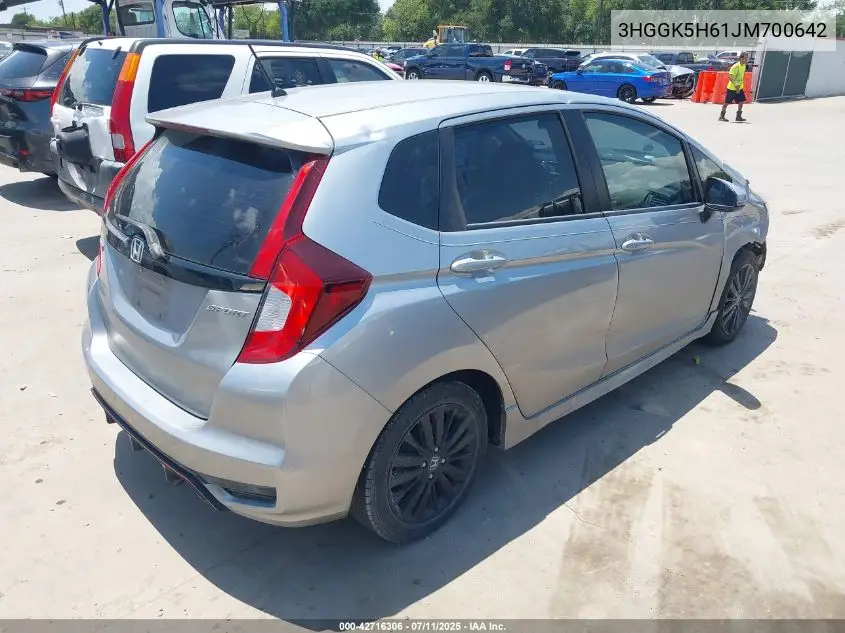 2018 Honda Fit Sport VIN: 3HGGK5H61JM700642 Lot: 42716306