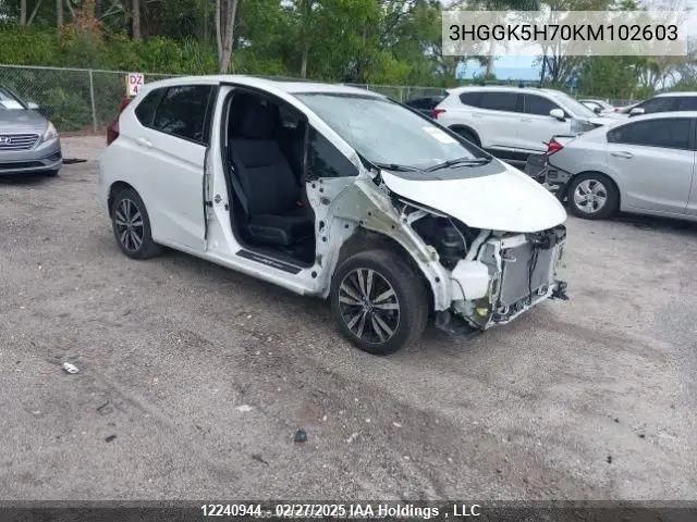 2019 Honda Fit VIN: 3HGGK5H70KM102603 Lot: 12240944