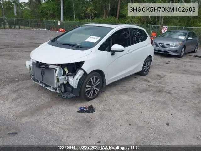 2019 Honda Fit VIN: 3HGGK5H70KM102603 Lot: 12240944