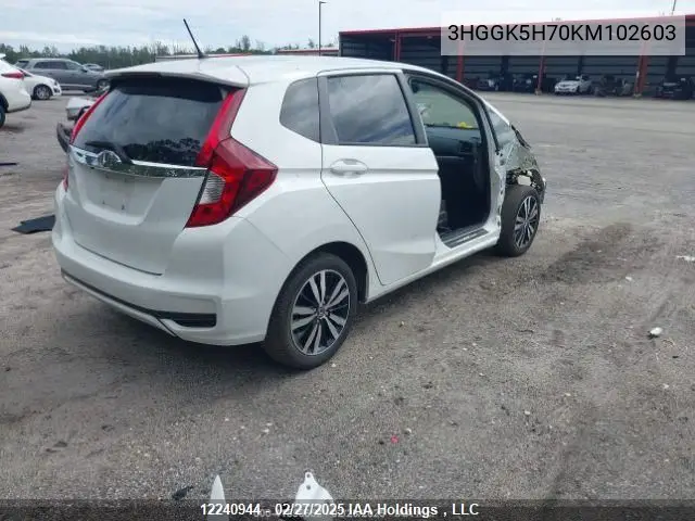 2019 Honda Fit VIN: 3HGGK5H70KM102603 Lot: 12240944