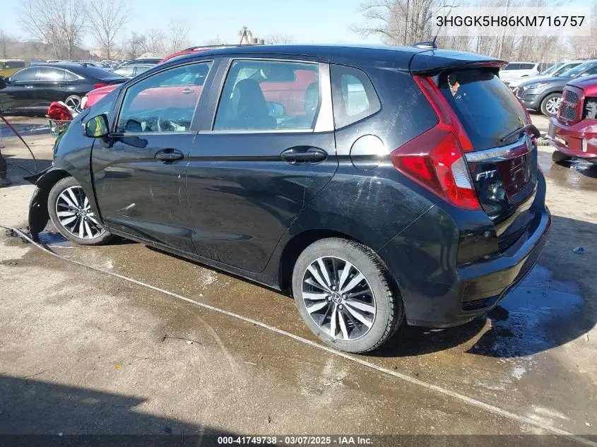 2019 Honda Fit Ex VIN: 3HGGK5H86KM716757 Lot: 41749738