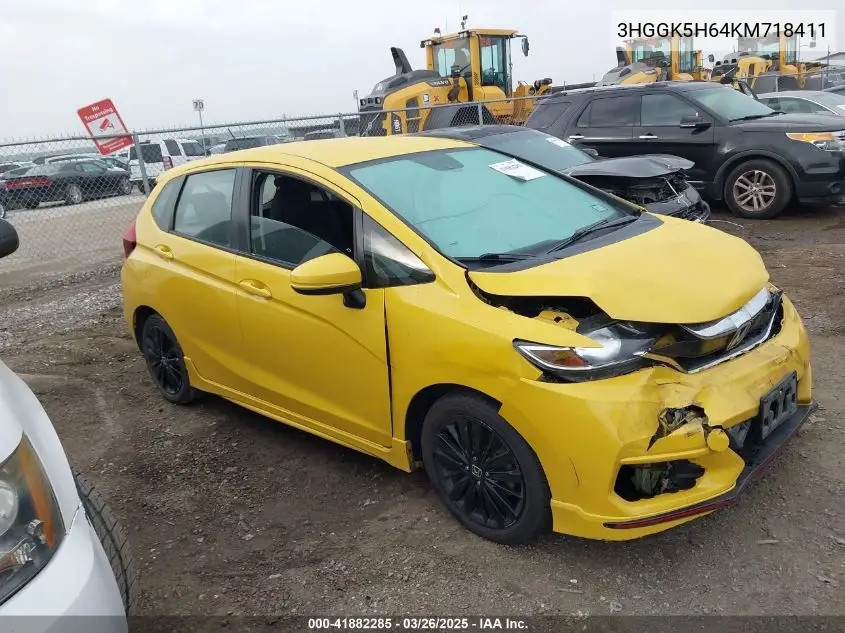 2019 Honda Fit Sport VIN: 3HGGK5H64KM718411 Lot: 41882285