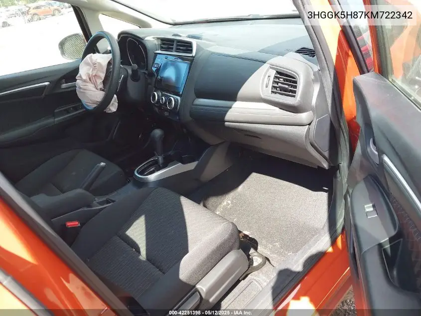 2019 Honda Fit Ex VIN: 3HGGK5H87KM722342 Lot: 42251398