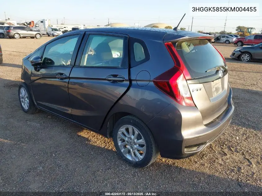 2019 Honda Fit VIN: 3HGGK5855KM004455 Lot: 42253173