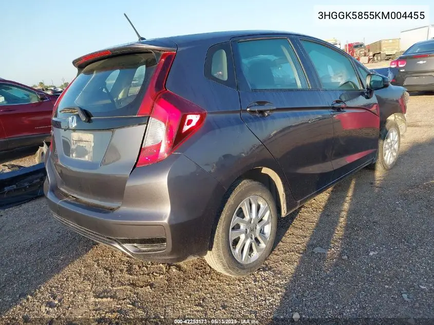2019 Honda Fit VIN: 3HGGK5855KM004455 Lot: 42253173