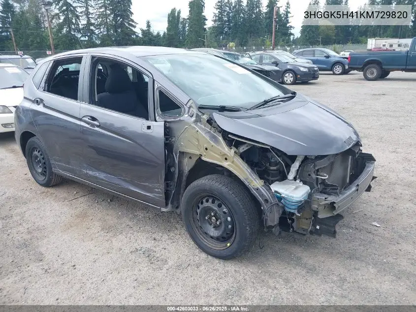2019 Honda Fit Lx VIN: 3HGGK5H41KM729820 Lot: 42603033