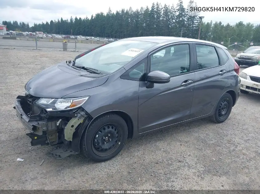 2019 Honda Fit Lx VIN: 3HGGK5H41KM729820 Lot: 42603033
