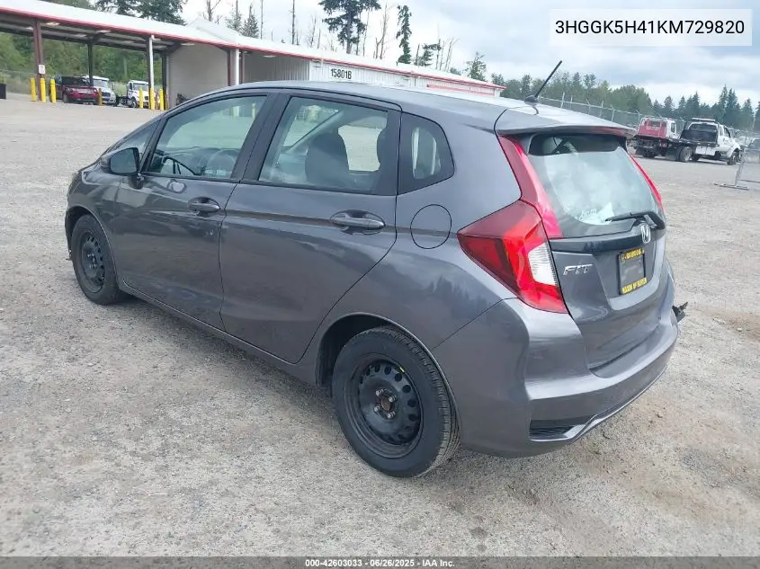 2019 Honda Fit Lx VIN: 3HGGK5H41KM729820 Lot: 42603033