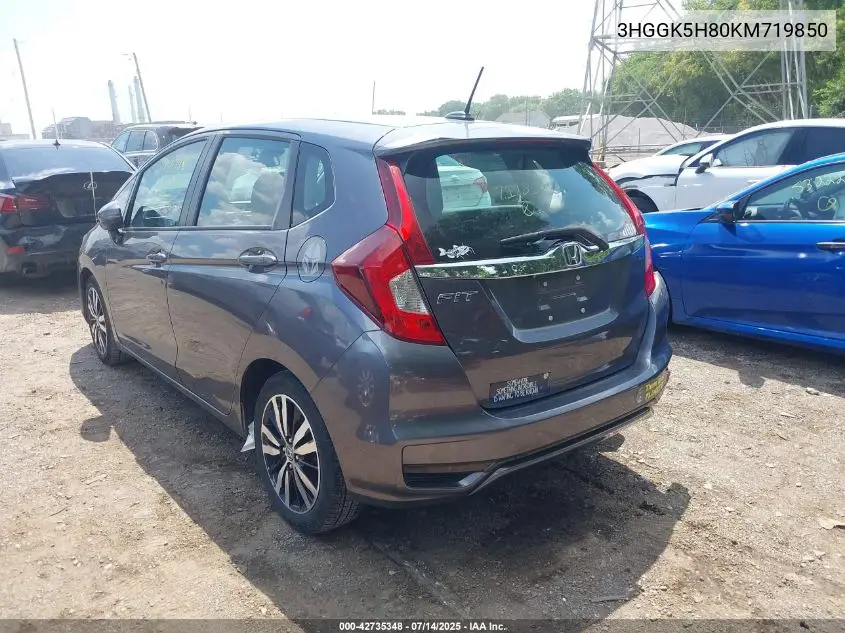 2019 Honda Fit Ex VIN: 3HGGK5H80KM719850 Lot: 42735348