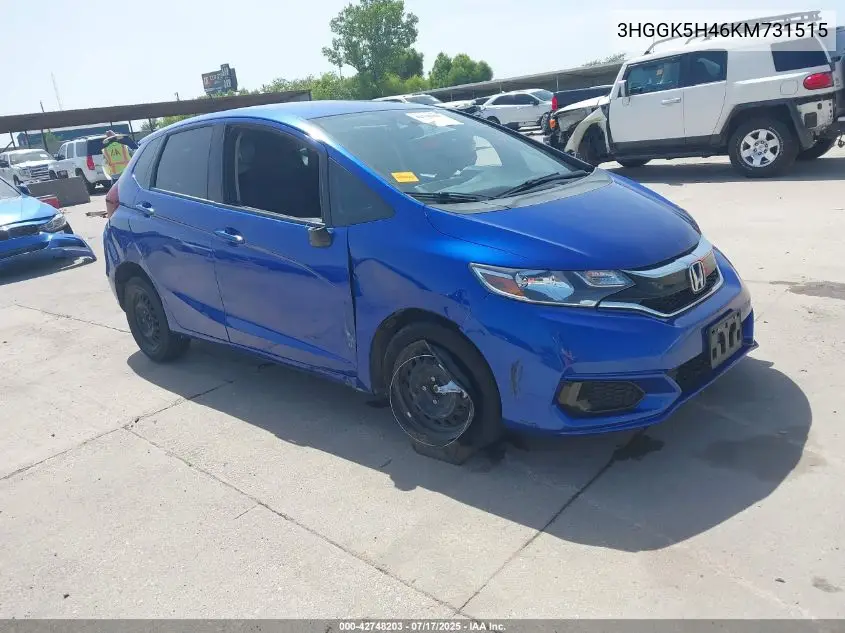 2019 Honda Fit Lx VIN: 3HGGK5H46KM731515 Lot: 42748203