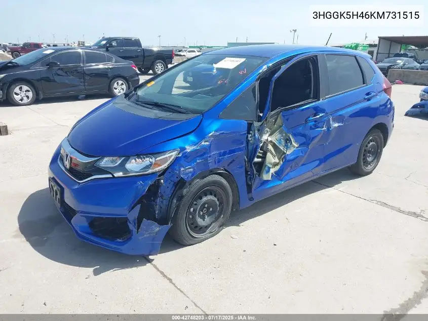 2019 Honda Fit Lx VIN: 3HGGK5H46KM731515 Lot: 42748203