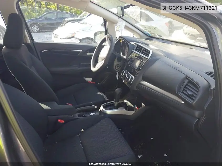 2019 Honda Fit Lx VIN: 3HGGK5H43KM711321 Lot: 42758386