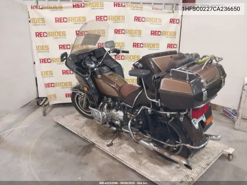 1982 Honda Gl1100 A VIN: 1HFSC0227CA236650 Lot: 42232366