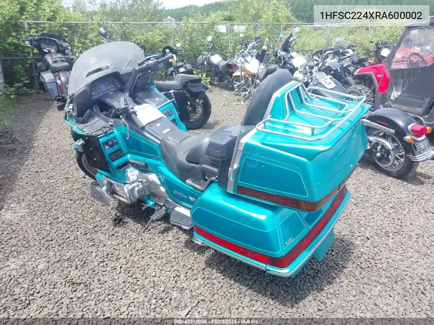 1994 Honda Gl1500 Se VIN: 1HFSC224XRA600002 Lot: 42310066