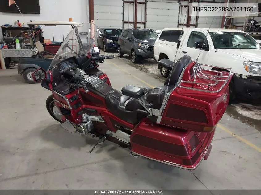 1995 Honda Gl1500 Se12 VIN: 1HFSC2238SA701150 Lot: 40700172