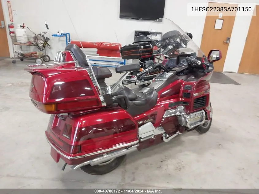 1995 Honda Gl1500 Se12 VIN: 1HFSC2238SA701150 Lot: 40700172