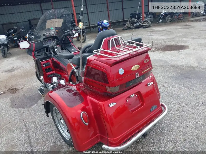 2000 Honda Gl1500 Se12 VIN: 1HFSC2235YA203688 Lot: 42356561