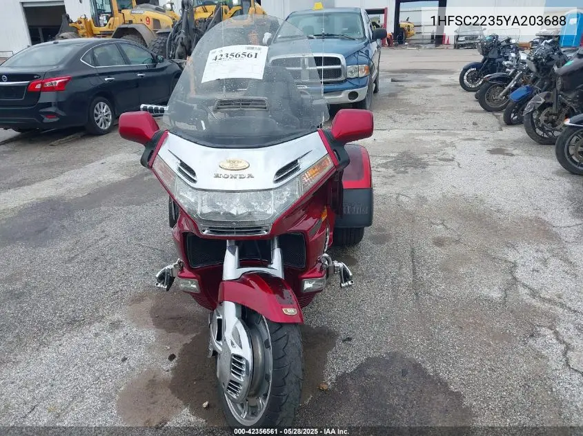 2000 Honda Gl1500 Se12 VIN: 1HFSC2235YA203688 Lot: 42356561