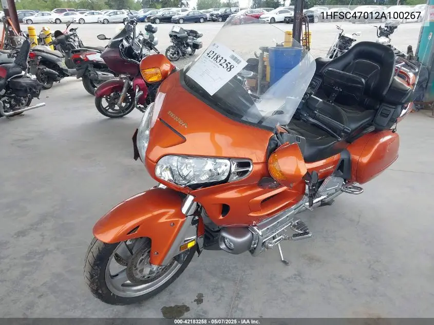 2002 Honda Gl1800 VIN: 1HFSC47012A100267 Lot: 42183258