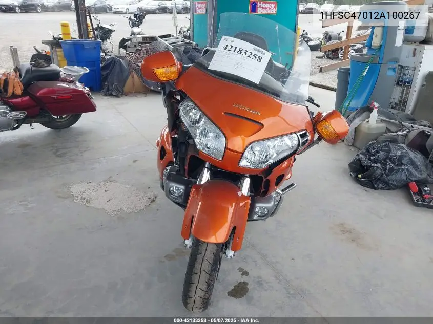 2002 Honda Gl1800 VIN: 1HFSC47012A100267 Lot: 42183258