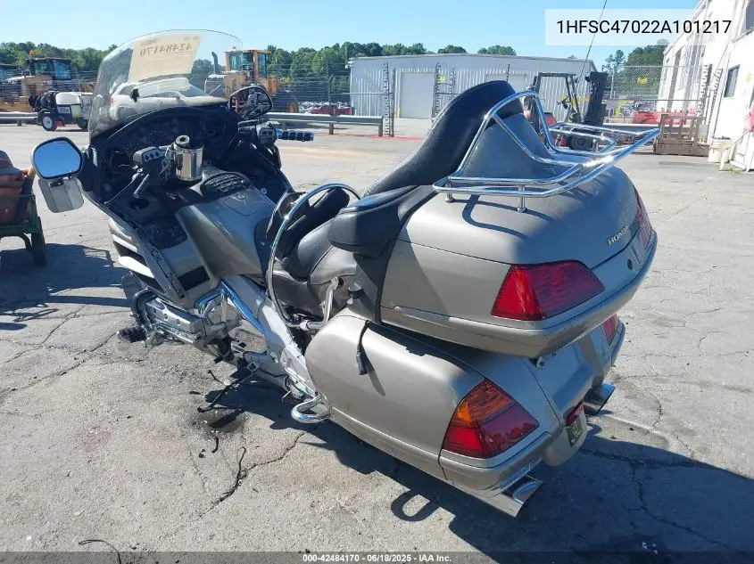 2002 Honda Gl1800 VIN: 1HFSC47022A101217 Lot: 42484170