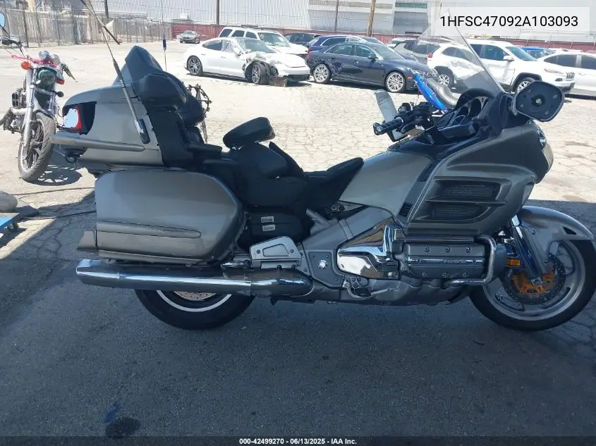 2002 Honda Gl1800 VIN: 1HFSC47092A103093 Lot: 42499270