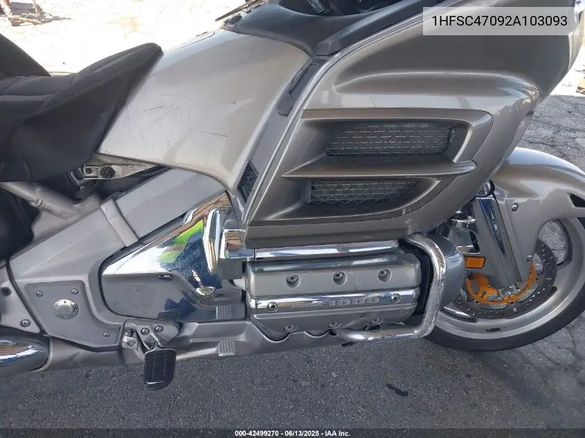 2002 Honda Gl1800 VIN: 1HFSC47092A103093 Lot: 42499270