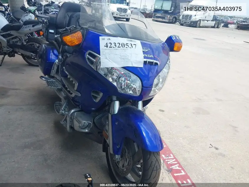 2005 Honda Gl1800 VIN: 1HFSC47035A403975 Lot: 42320537