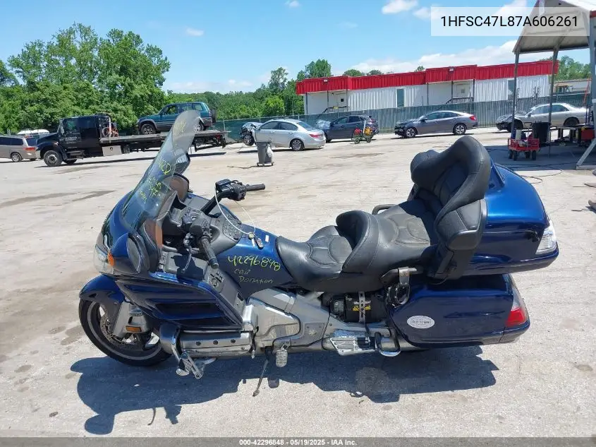 2007 Honda Gl1800 VIN: 1HFSC47L87A606261 Lot: 42296848