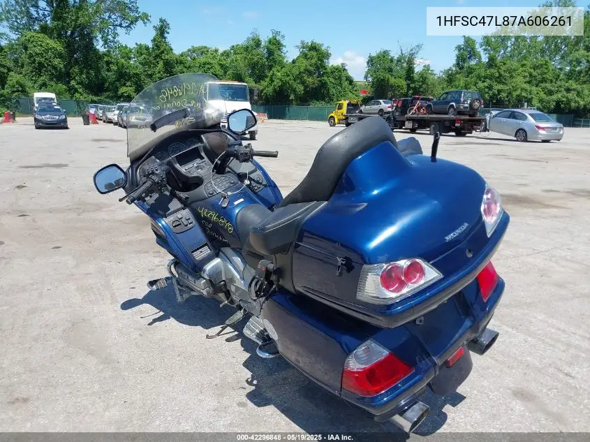 2007 Honda Gl1800 VIN: 1HFSC47L87A606261 Lot: 42296848