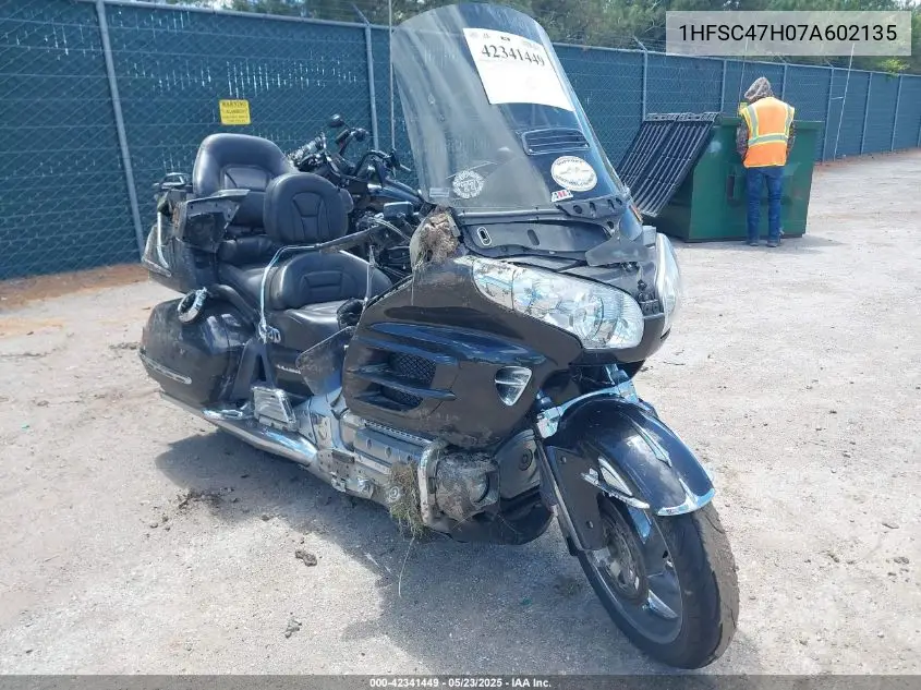 2007 Honda Gl1800 VIN: 1HFSC47H07A602135 Lot: 42341449