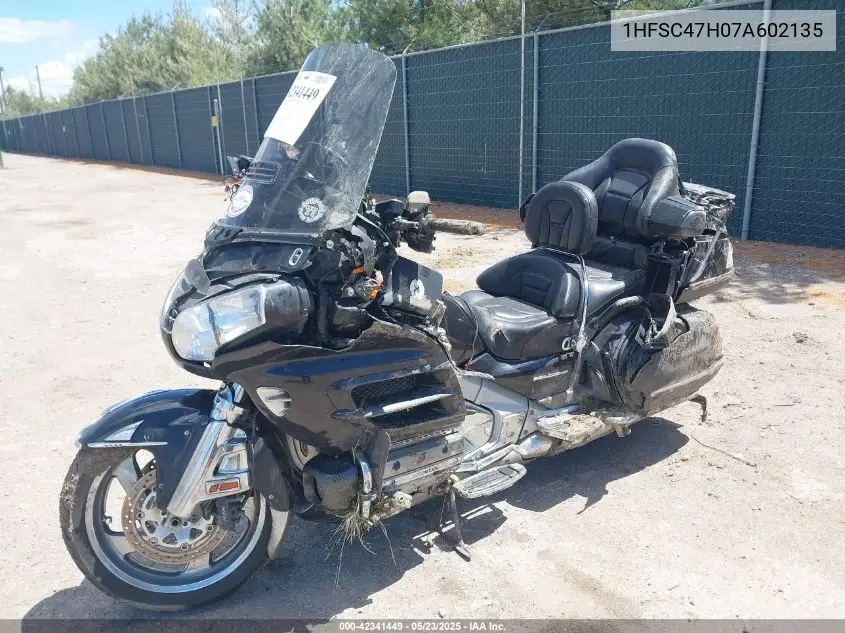 2007 Honda Gl1800 VIN: 1HFSC47H07A602135 Lot: 42341449