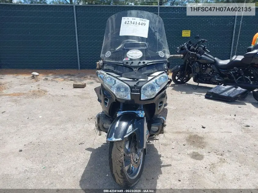 2007 Honda Gl1800 VIN: 1HFSC47H07A602135 Lot: 42341449