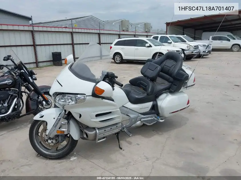 2008 Honda Gl1800 VIN: 1HFSC47L18A701407 Lot: 42334159
